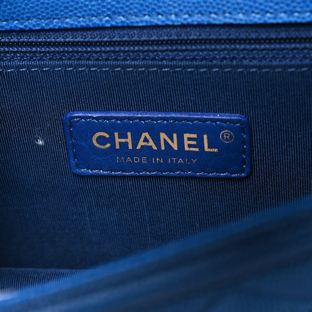 Caviar Quilted Sunset On The Sea Waist Bag Blue