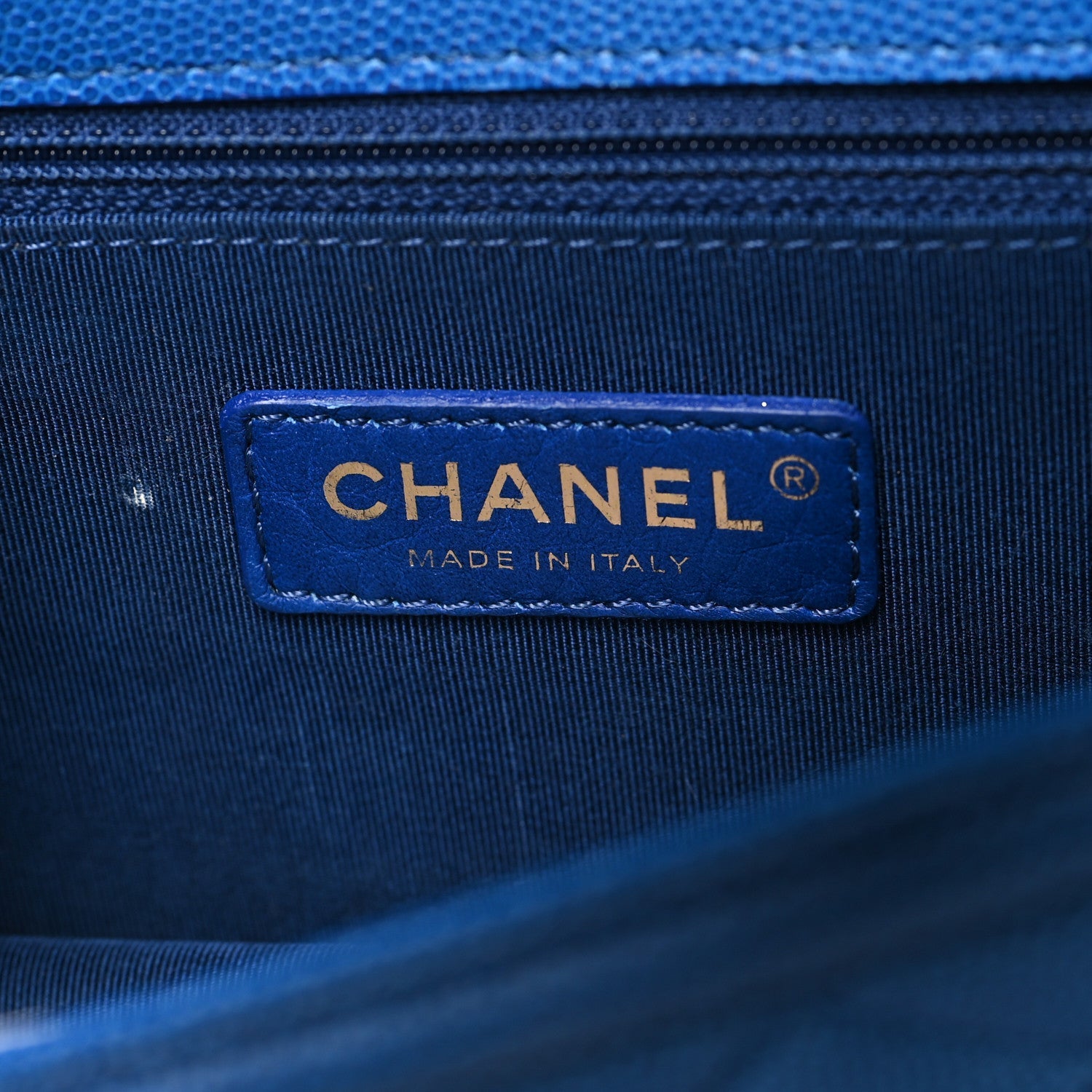 Caviar Quilted Sunset On The Sea Waist Bag Blue
