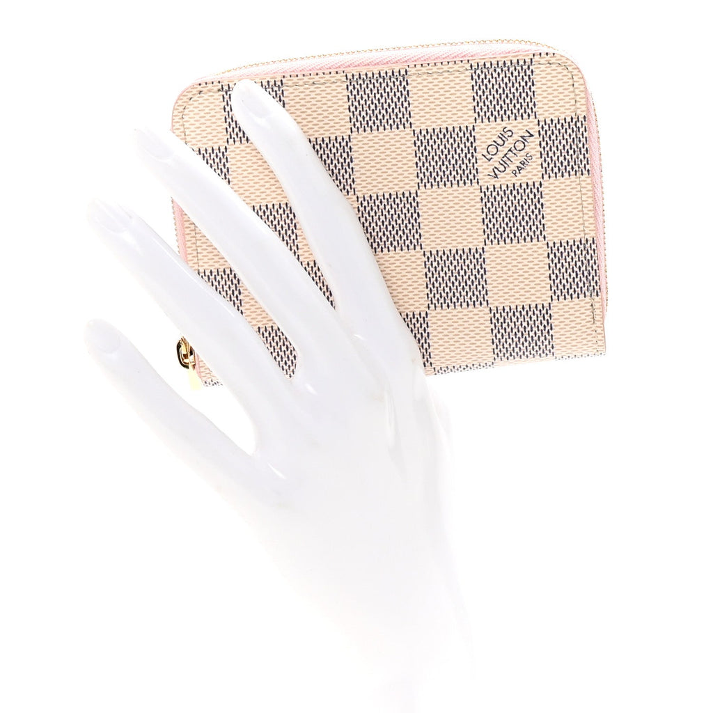 Damier Azur Zippy Coin Purse Rose Ballerine