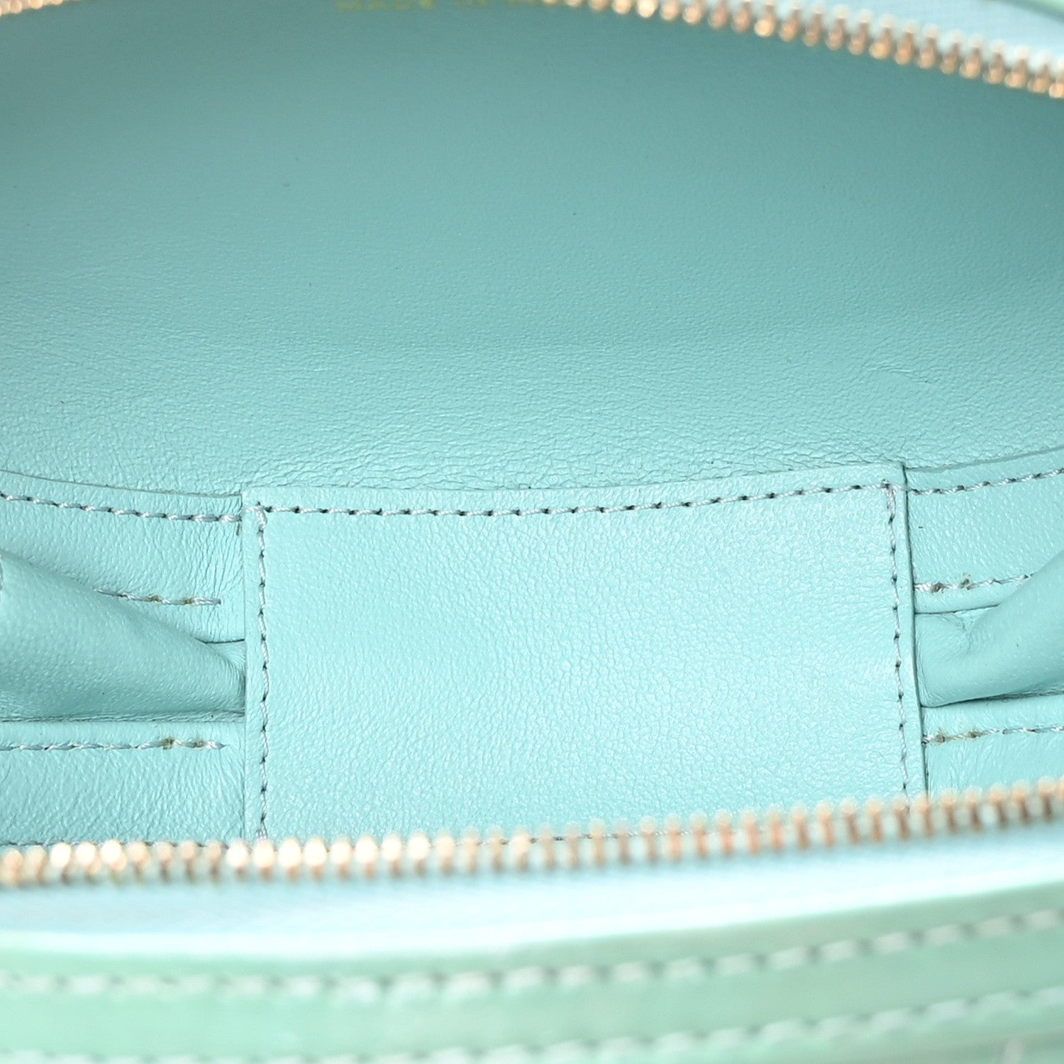 Calfskin Chevron Stitched Evening Bag Blue