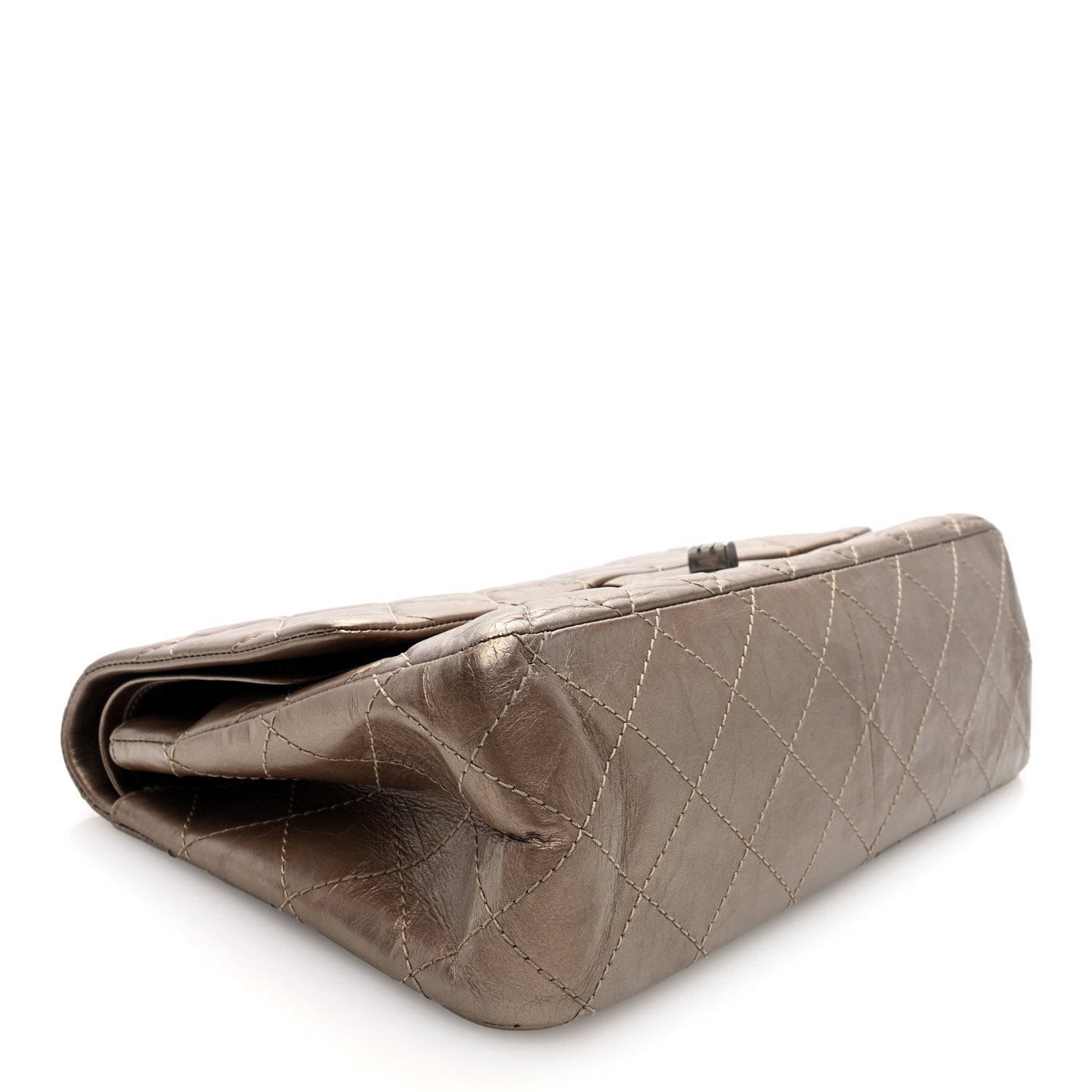 Metallic Aged Calfskin Quilted 2.55 Reissue 227 Flap Bronze