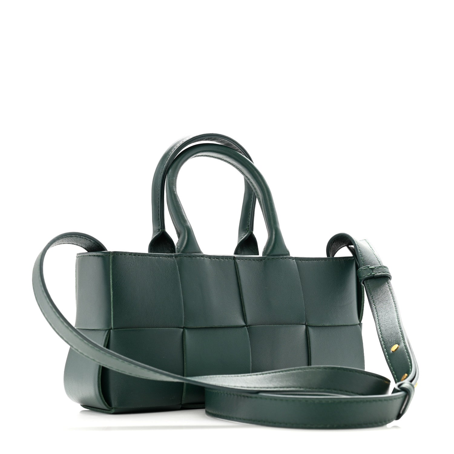 Nappa Maxi Intreccio Mini Arco East West Tote Emerald Green