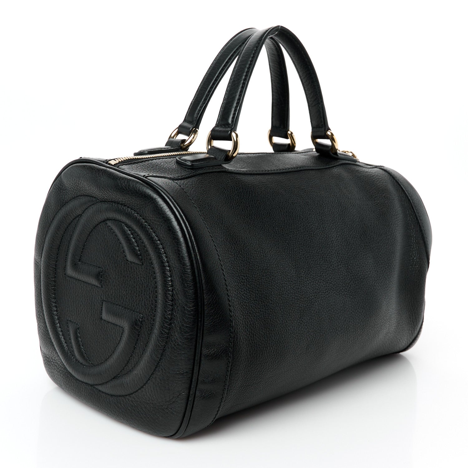 Pebbled Calfskin Medium Soho Boston Black