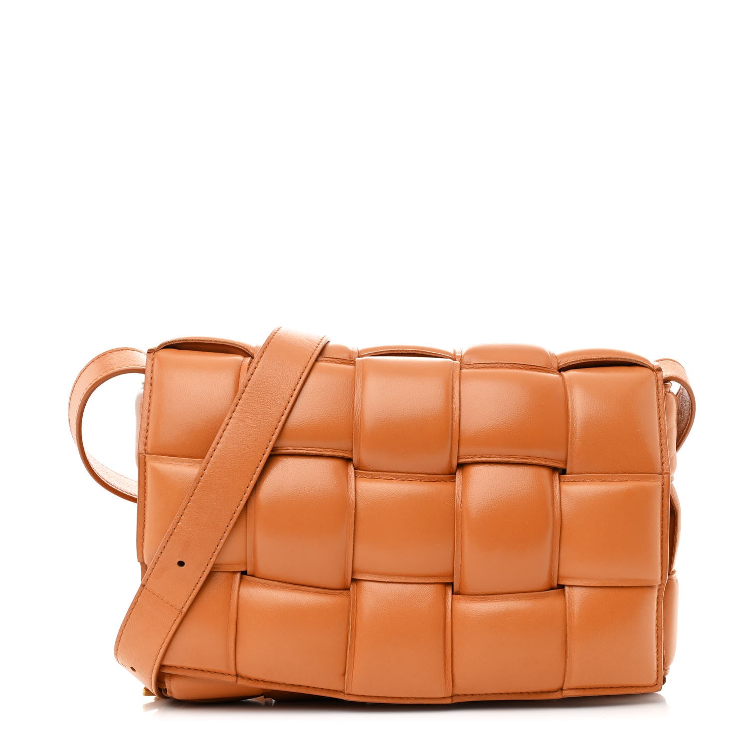 Nappa Maxi Intreccio Padded Cassette Crossbody Bag Clay