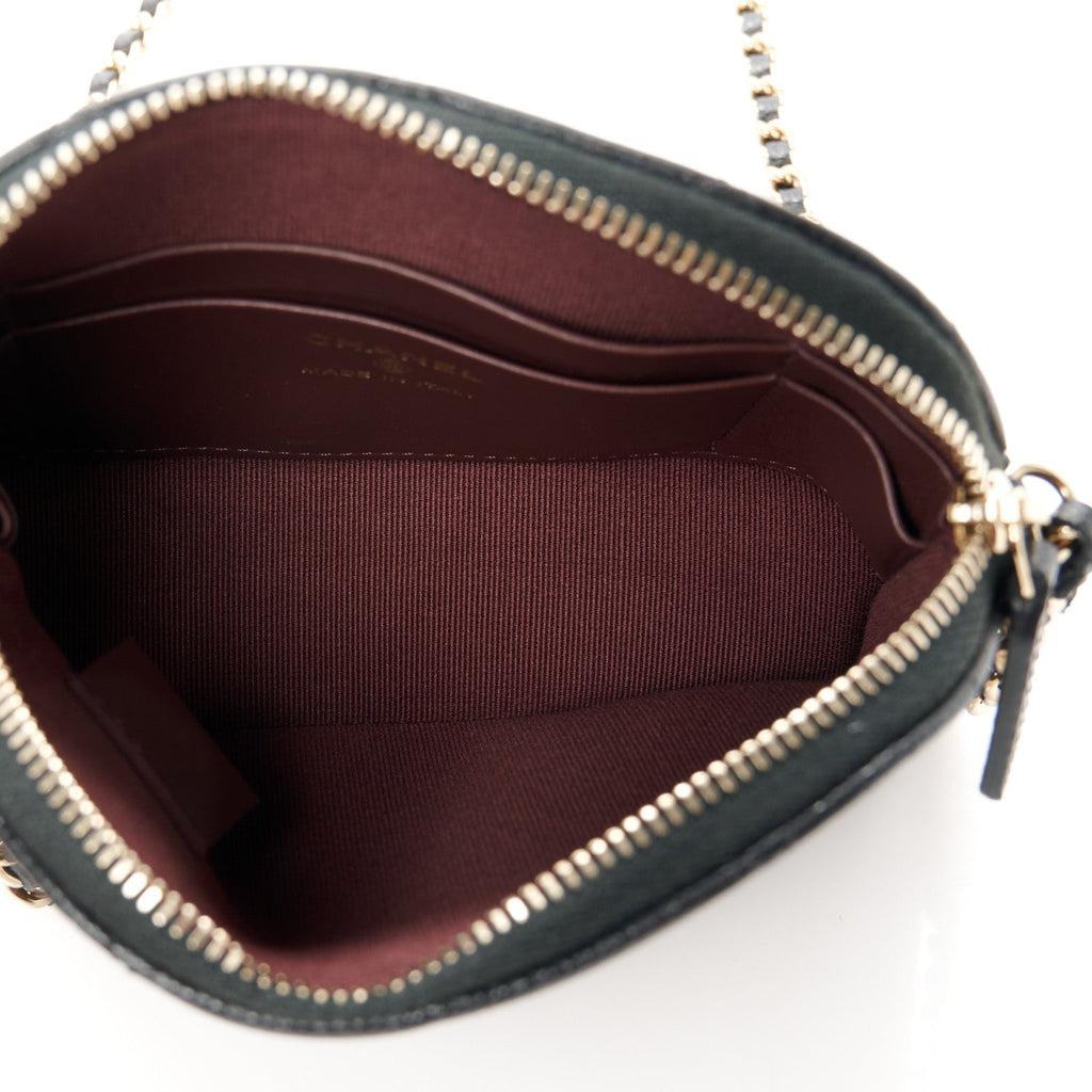 Caviar Quilted Classic Clutch with Chain Black