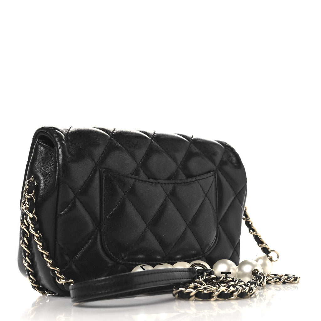 Lambskin Quilted Small My Precious Flap Black