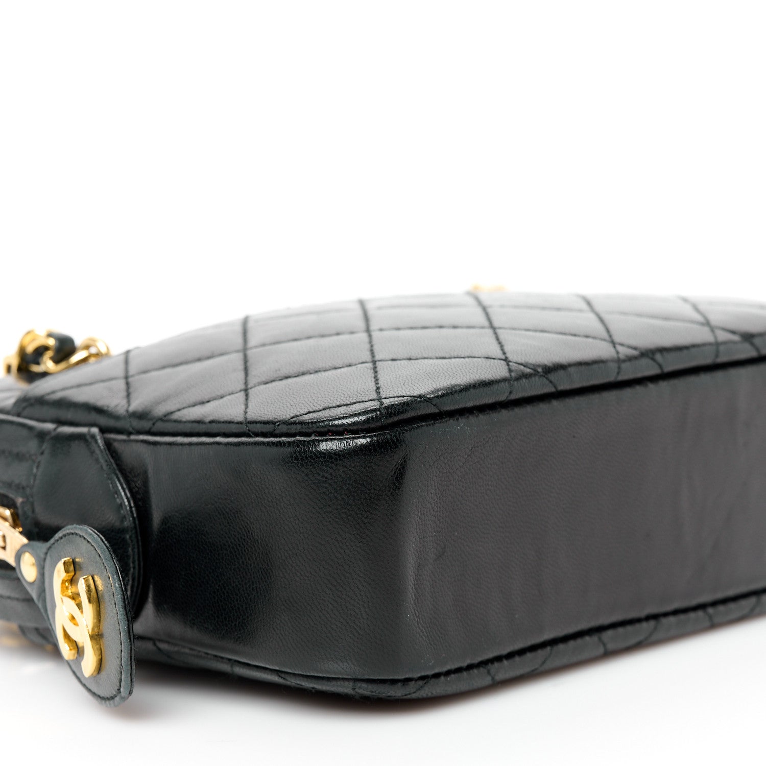 Lambskin Quilted Camera Case Black