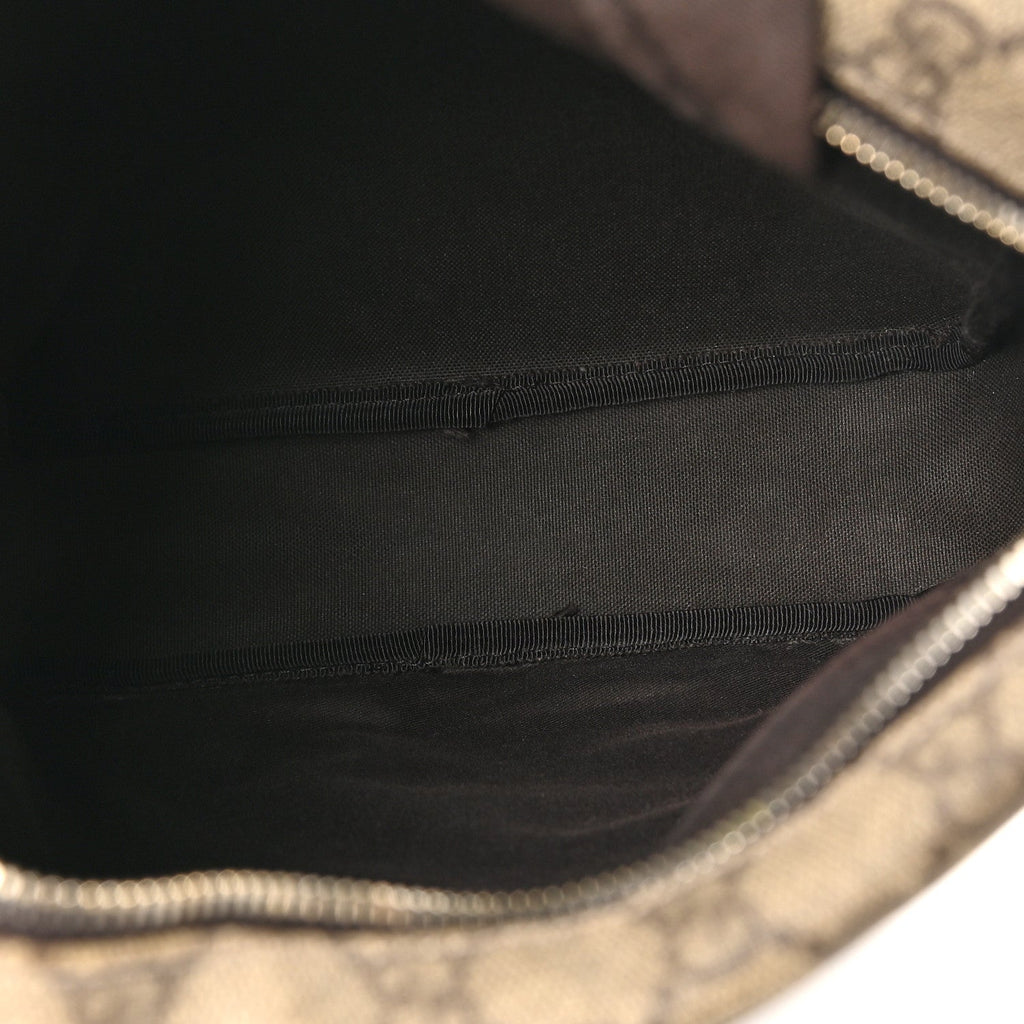GG Plus Monogram Selleria Calfskin Medium Messenger Bag Beige Ebony Cocoa Dark Chocolate