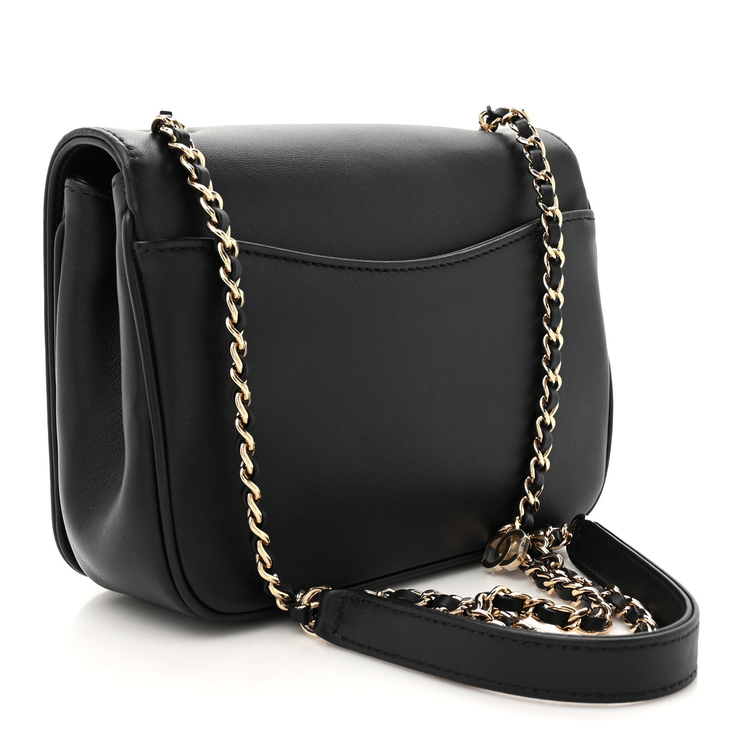 Lambskin CC Mania Flap Bag Black
