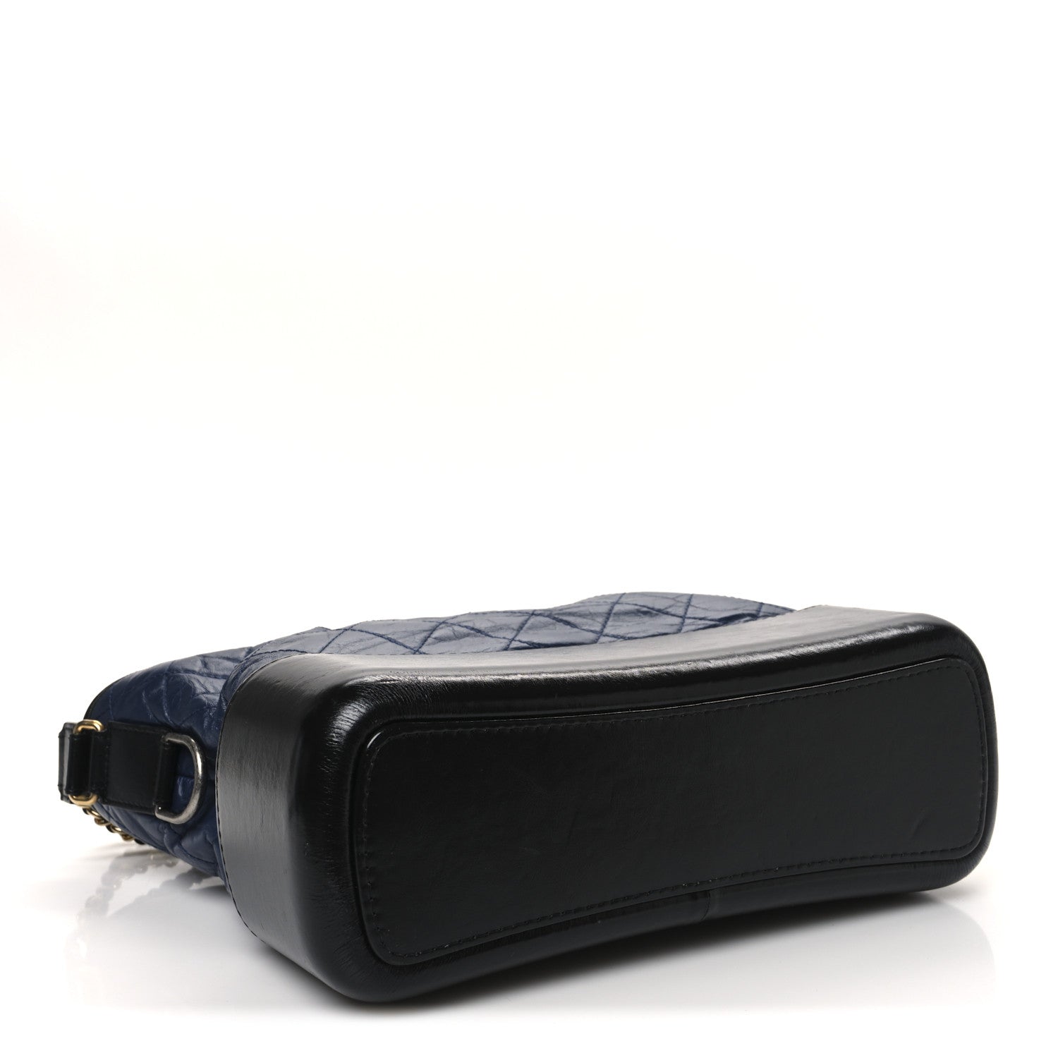 Aged Calfskin Quilted Medium Gabrielle Hobo Navy Black