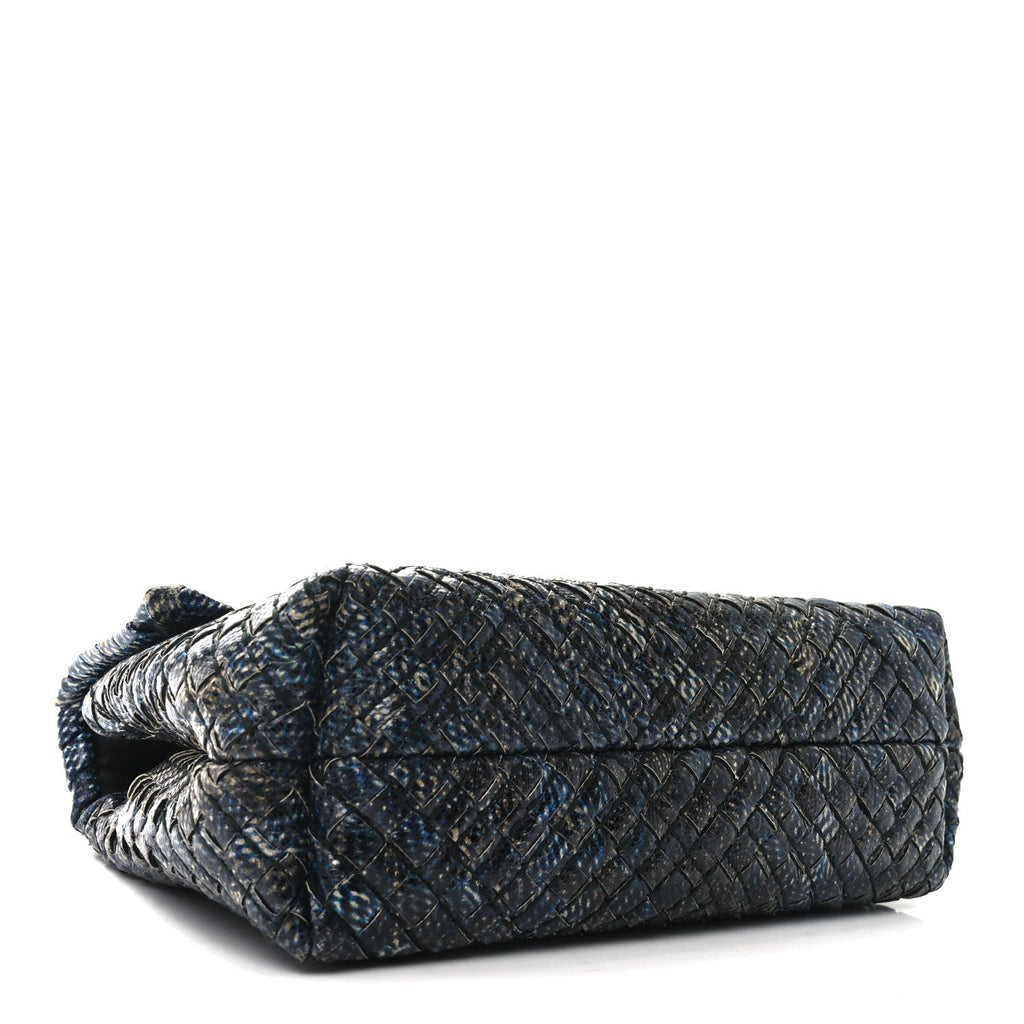 Tobu Ayers Intrecciato Small Olimpia Shoulder Bag Blue