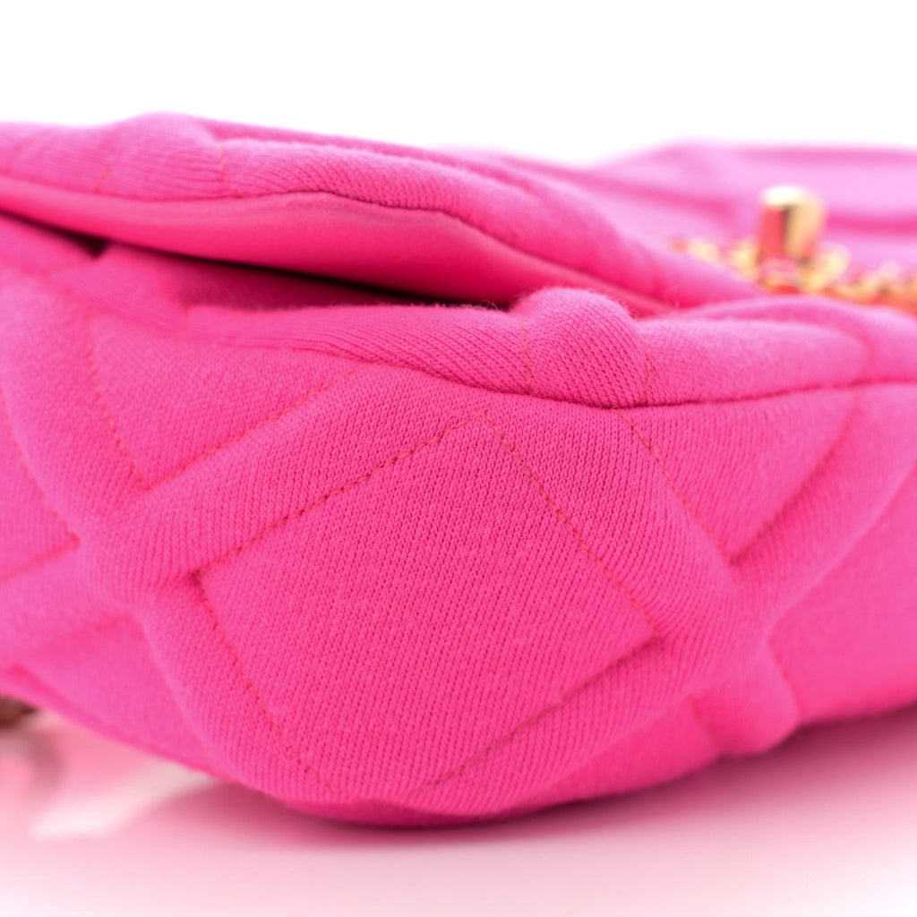 Jersey Quilted Chanel 19 Waist Bag Pink