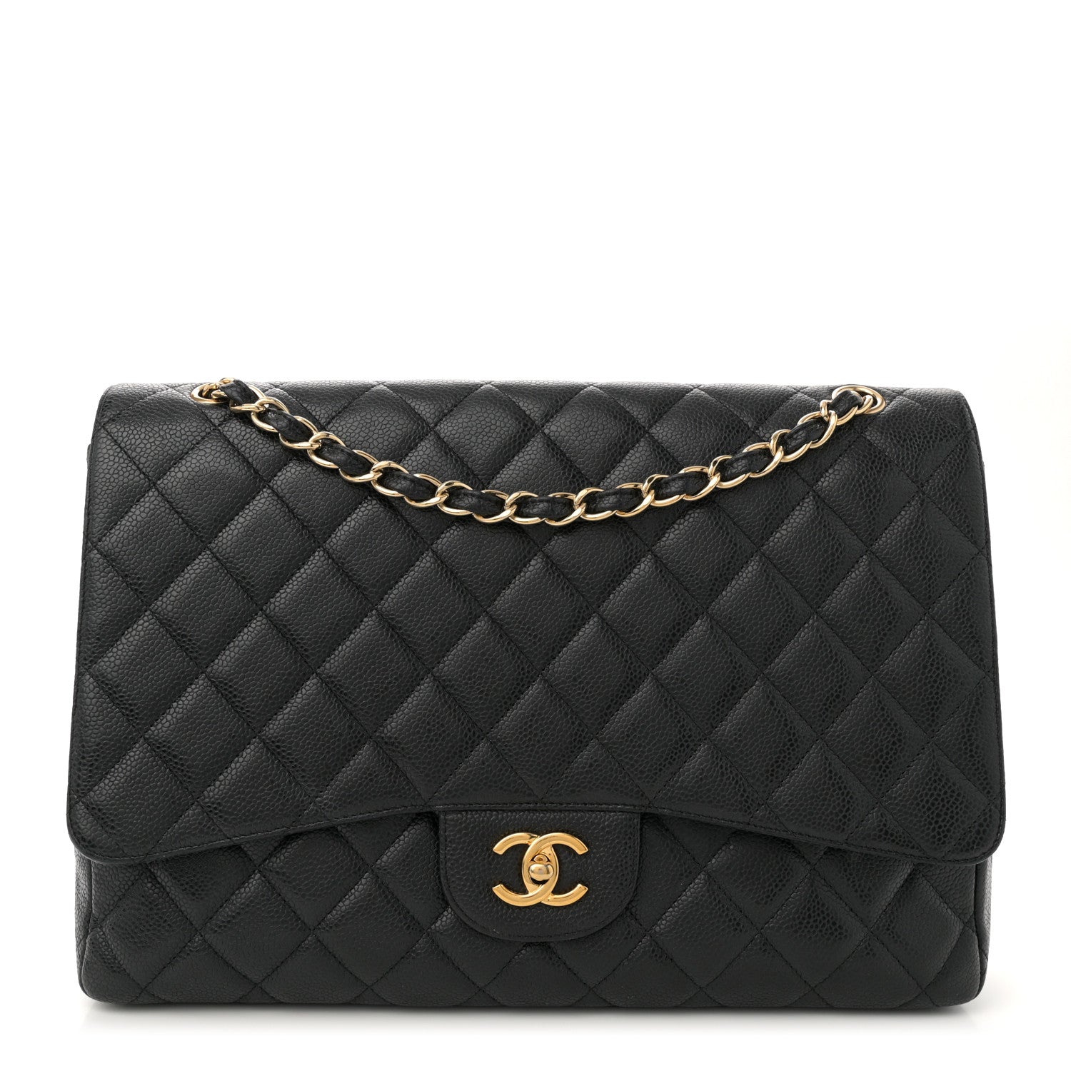 Caviar Quilted Maxi Single Flap Black