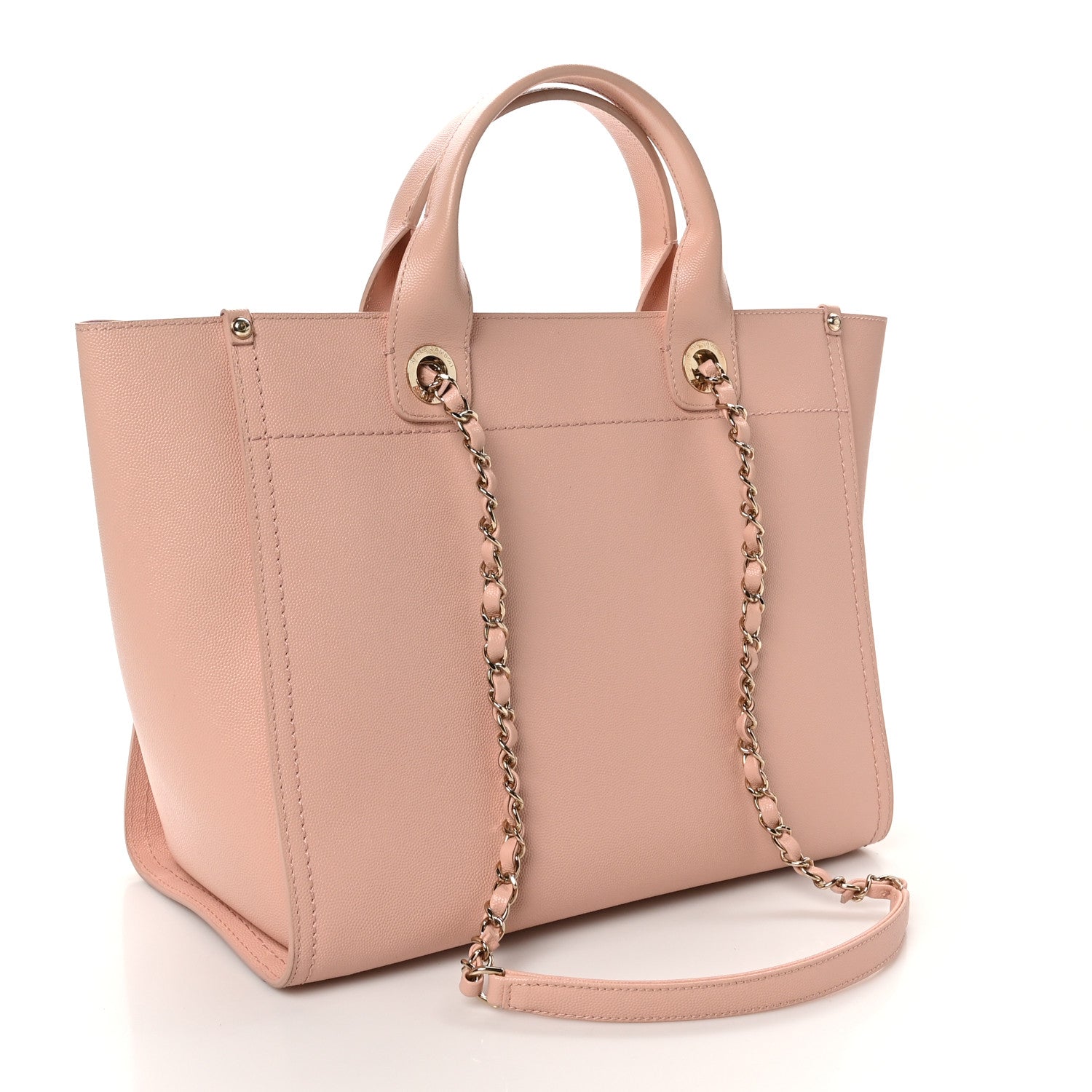 Caviar Small Studded Deauville Tote Light Pink