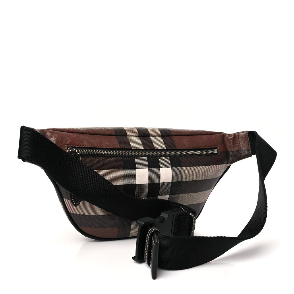 E-canvas Check Cason Bum Bag Dark Birch Brown
