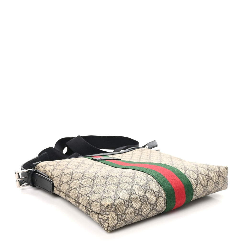 GG Supreme Monogram Web Messenger Bag Black