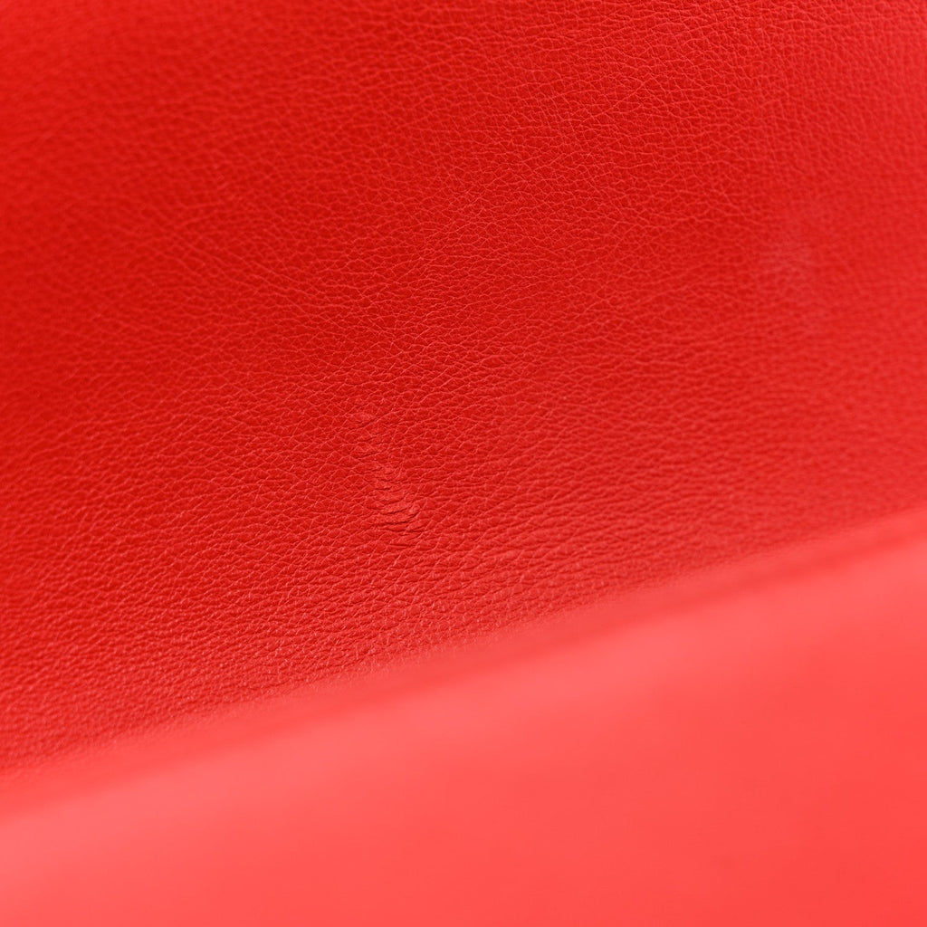 Calfskin Double Stitch New Medium Boy Flap Red