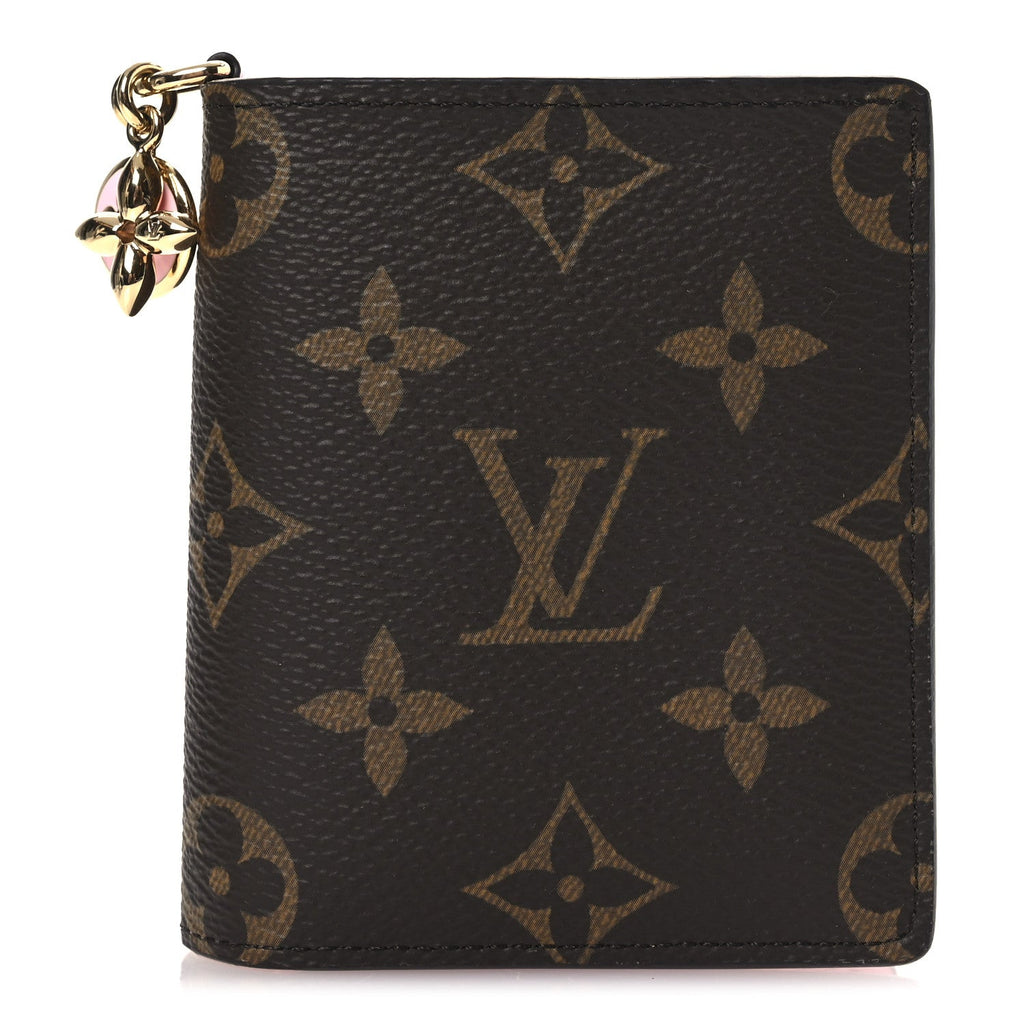 Monogram LV Charms Pocket Wallet Cotton Candy