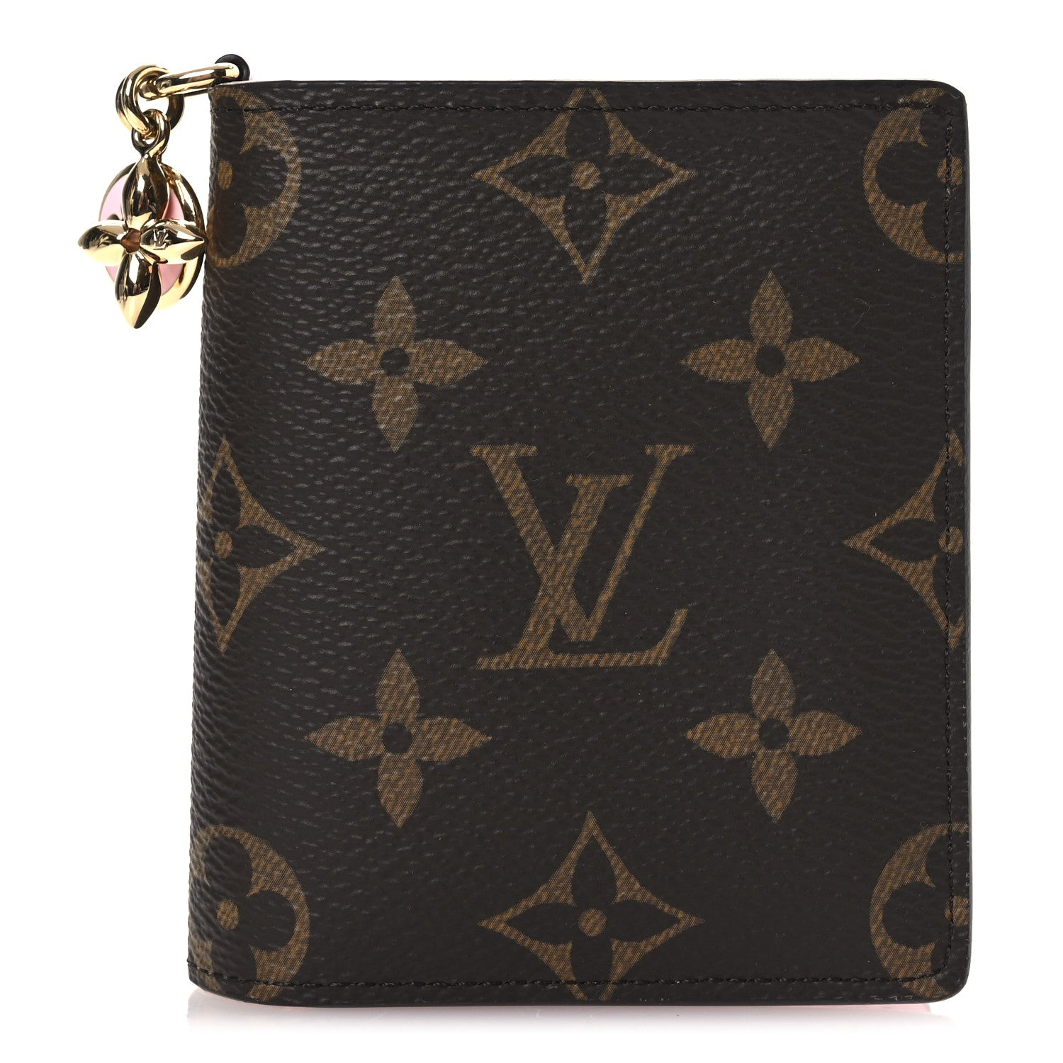 Monogram LV Charms Pocket Wallet Cotton Candy