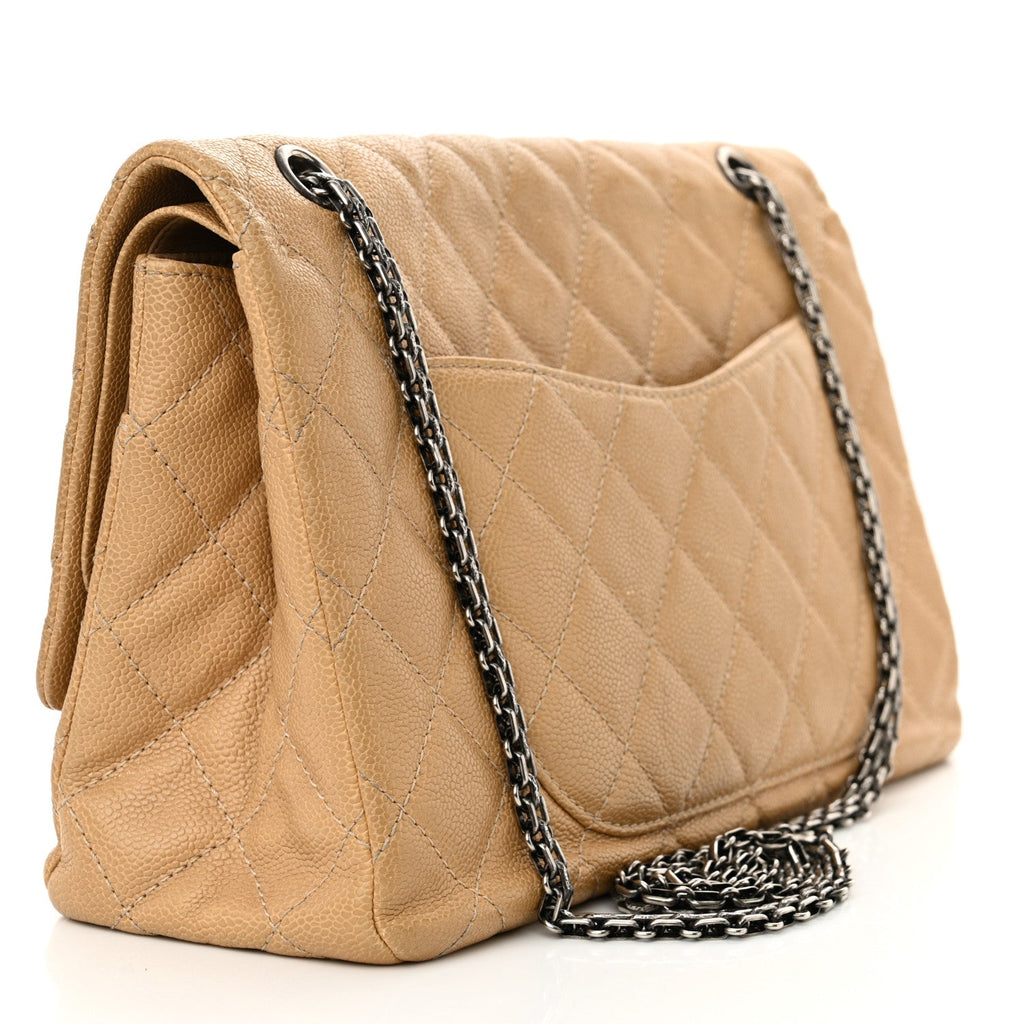 Caviar Quilted 2.55 Reissue 227 Flap Beige