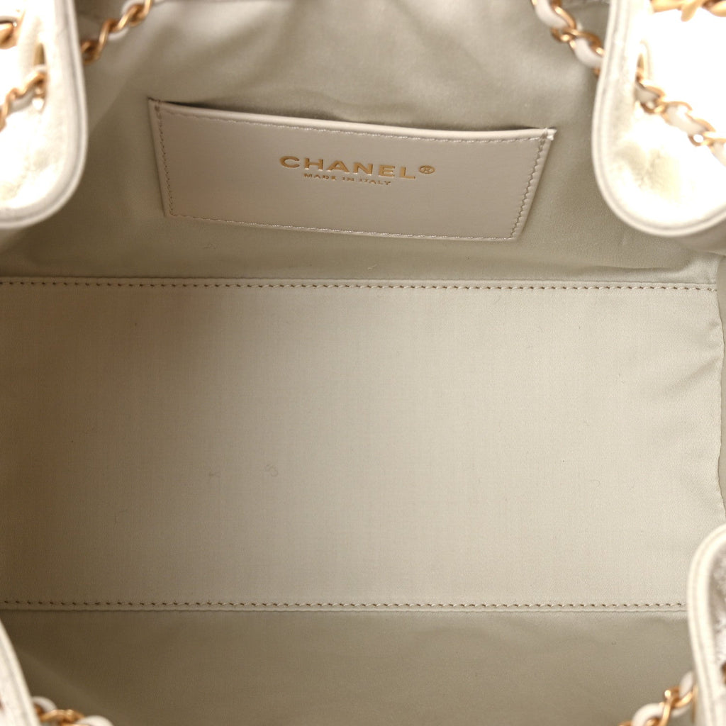 Caviar Quilted Small Chanel 25 Handbag Light Grey