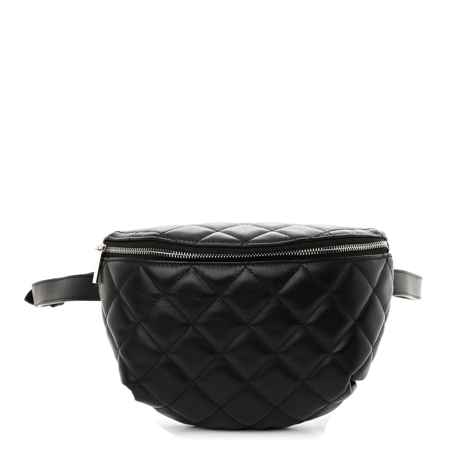 Calfskin Quilted Waist Belt Bag Black