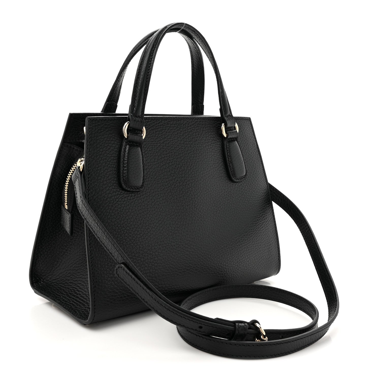 Dollar Calfskin Medium Soho Top Handle Satchel Black
