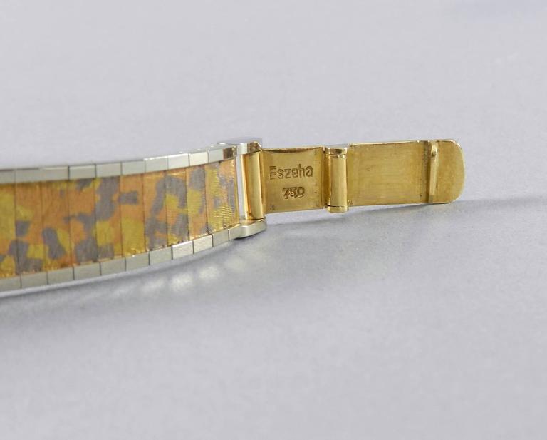 Vintage 1970's Retro Style Eszeha Smoky Citrine Gold Bracelet and Ring Set