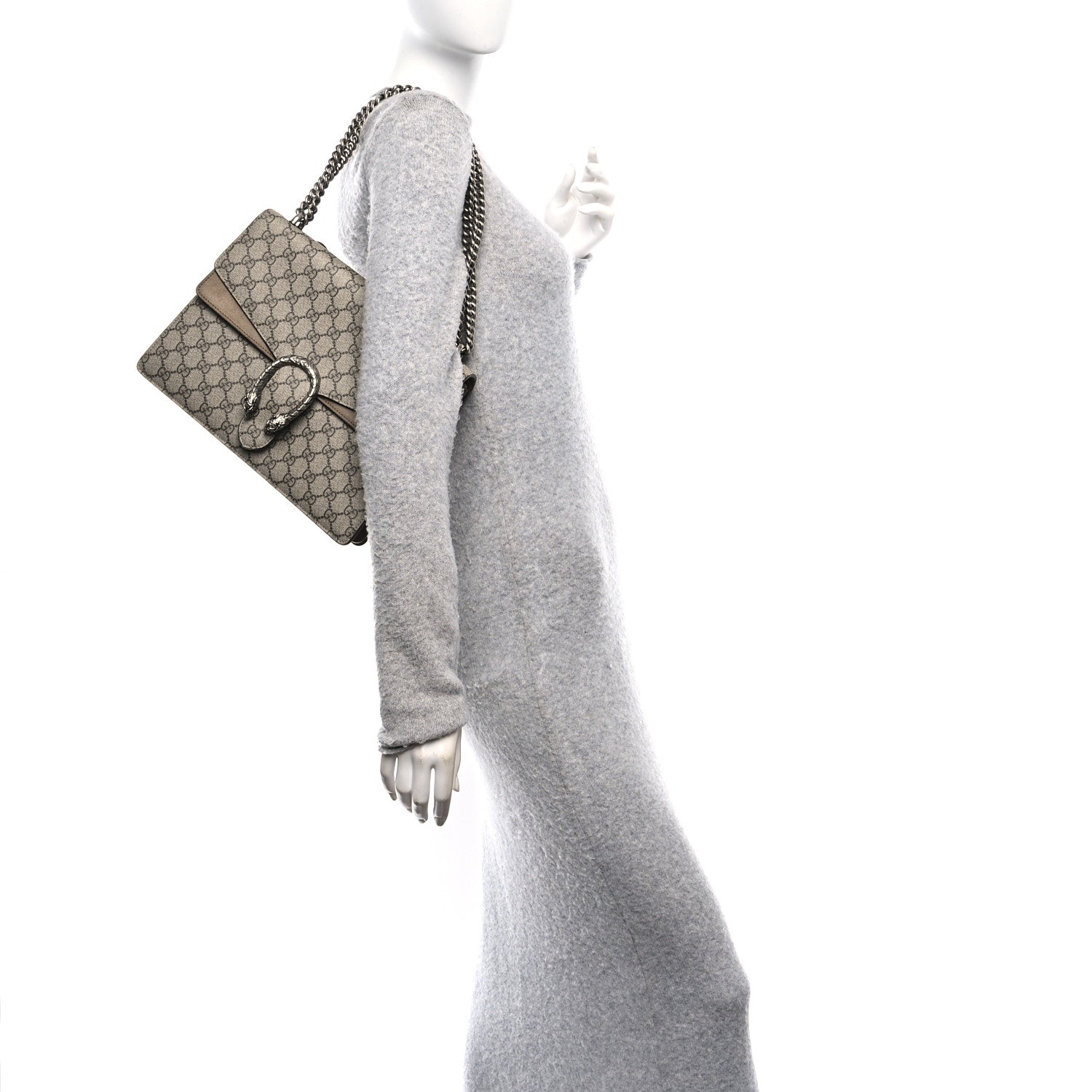 GG Supreme Monogram Medium Dionysus Shoulder Bag Taupe