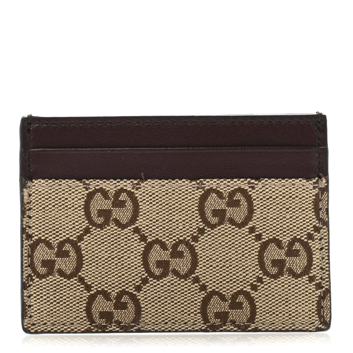 GG Monogram Calfskin  Holder Beige Ebony Cuir