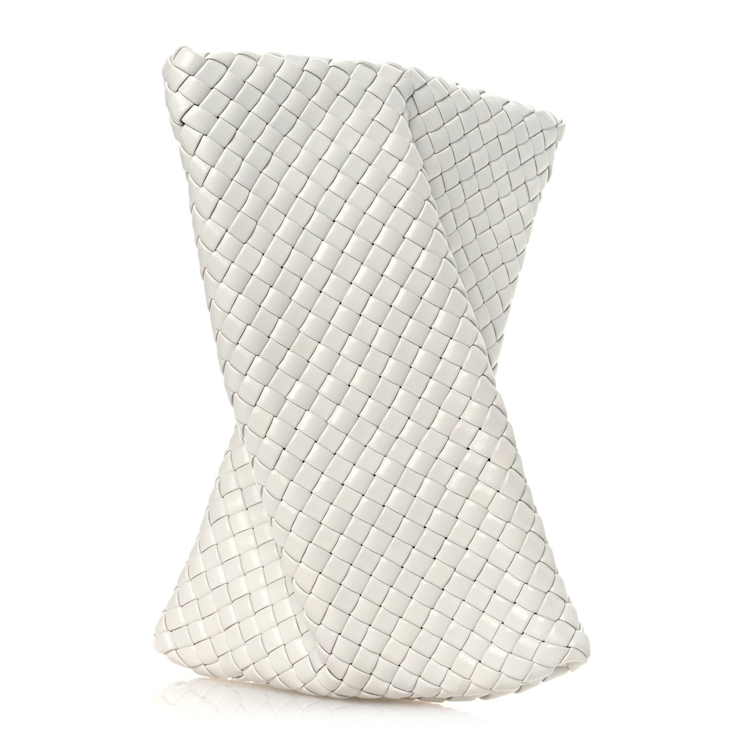 Nappa Intrecciato Crisscross Clutch Chalk