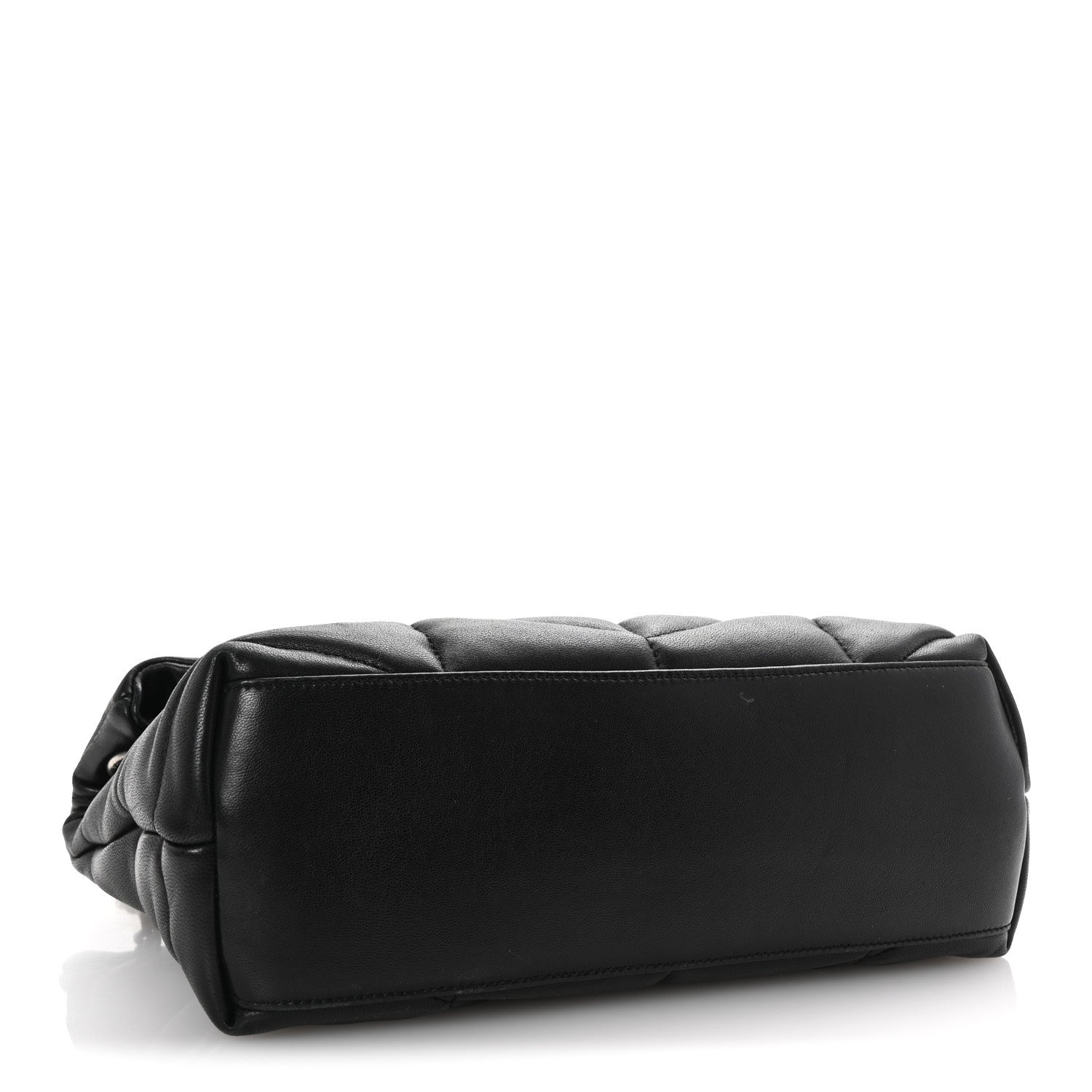 Lambskin Quilted Small Loulou Puffer Monogram Chain Satchel Black