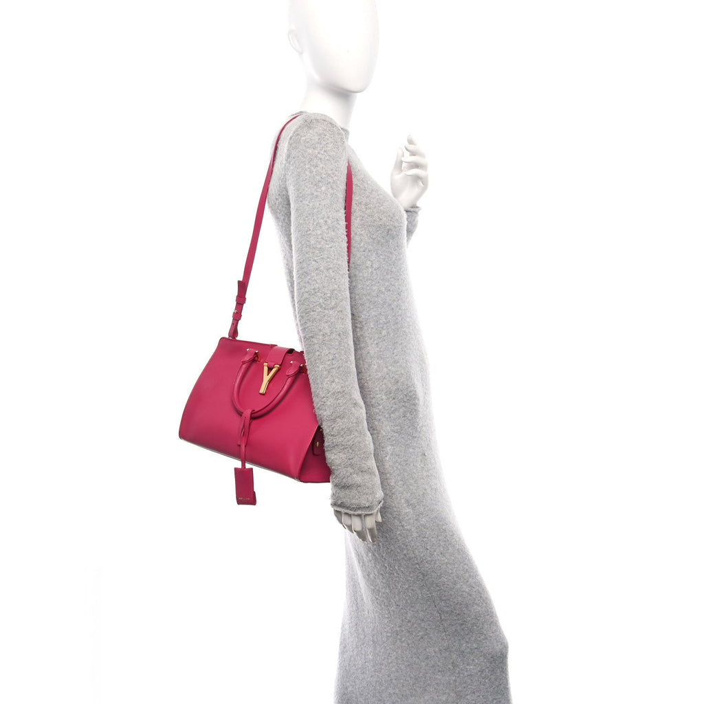 Calfskin Small Classic Y Cabas Fuchsia