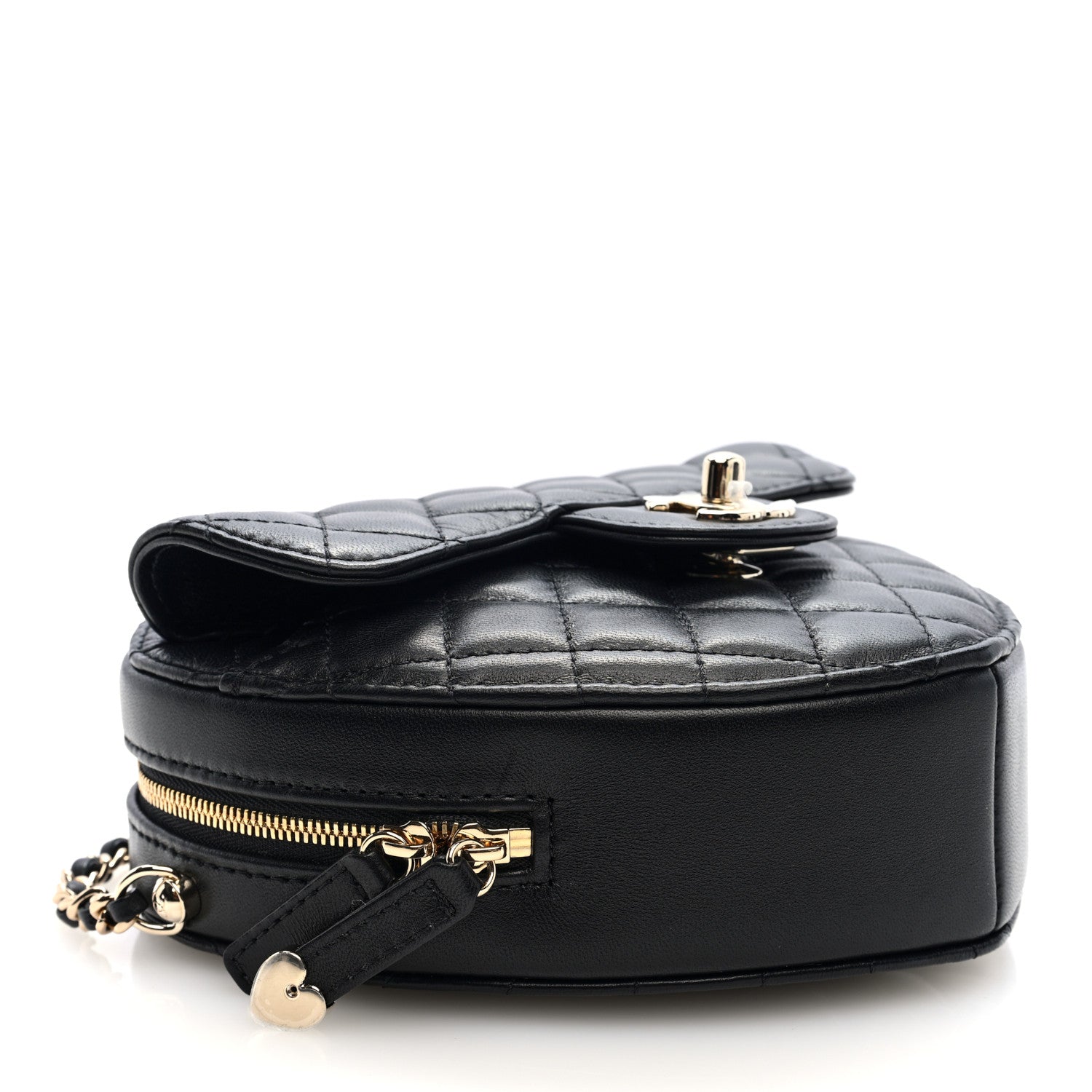 Lambskin Quilted CC In Love Heart Bag Black