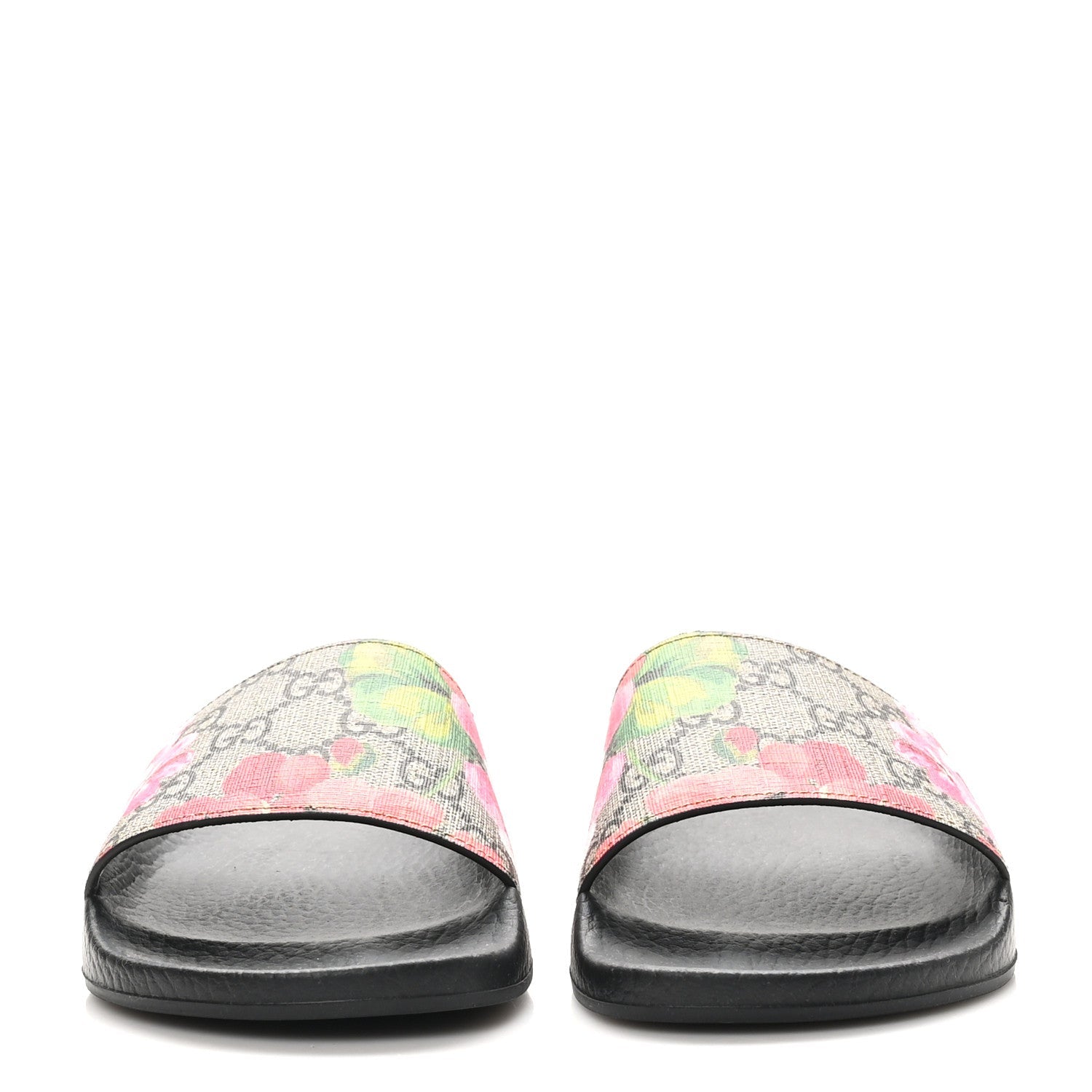 GG Supreme Monogram Blooms Slide Sandals 35 Beige Multicolor