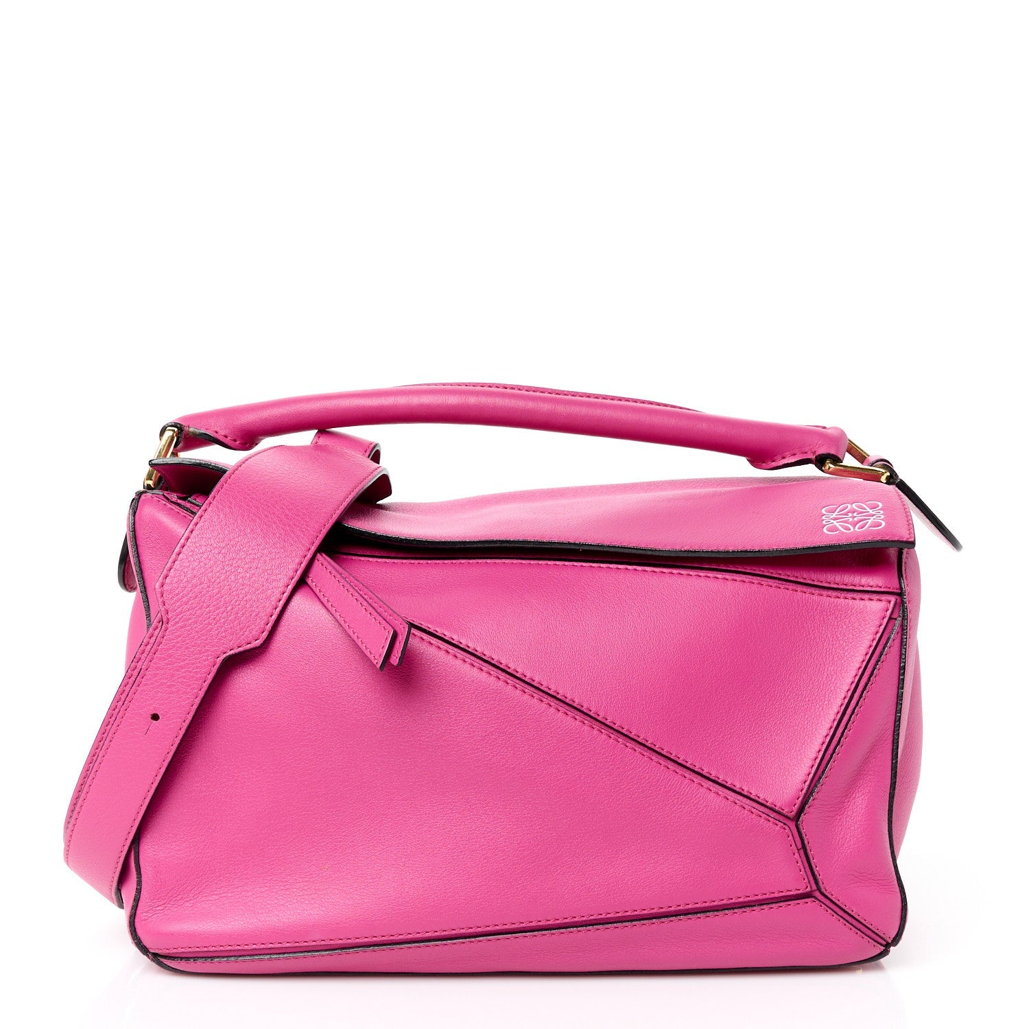 Calfskin Medium Puzzle Bag Fuchsia