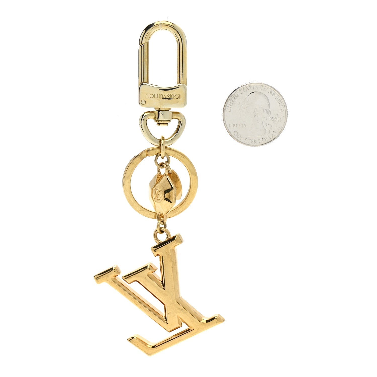 LV Facettes Bag Charm Key Holder Gold