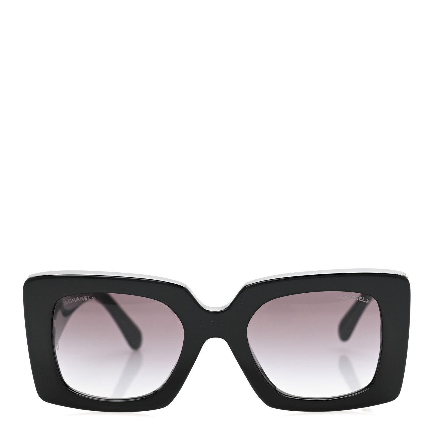 Acetate Pearl Rectangle Sunglasses 5480-H-A Black