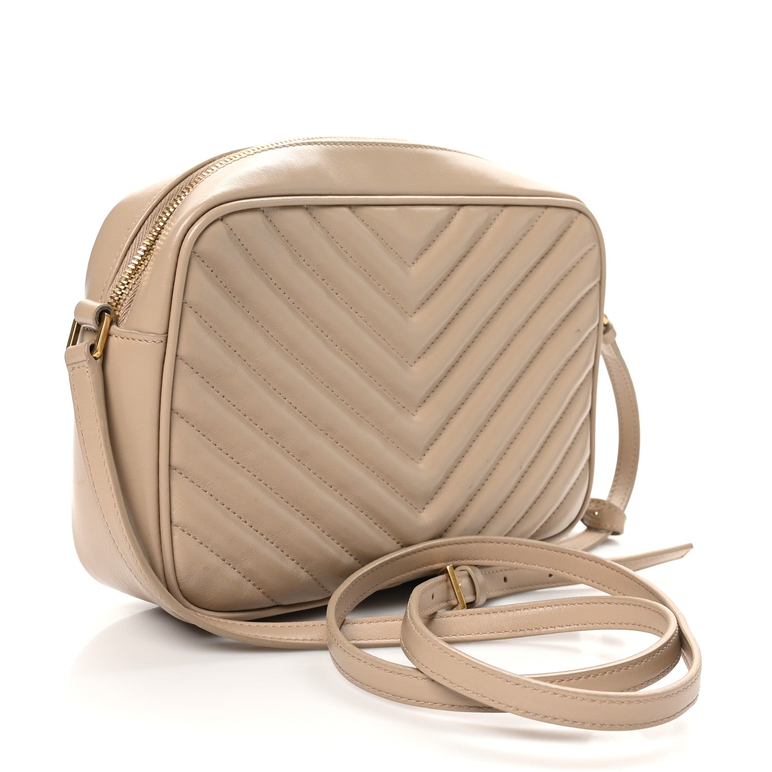 Calfskin Matelasse Monogram Lou Camera Bag Dark Latte