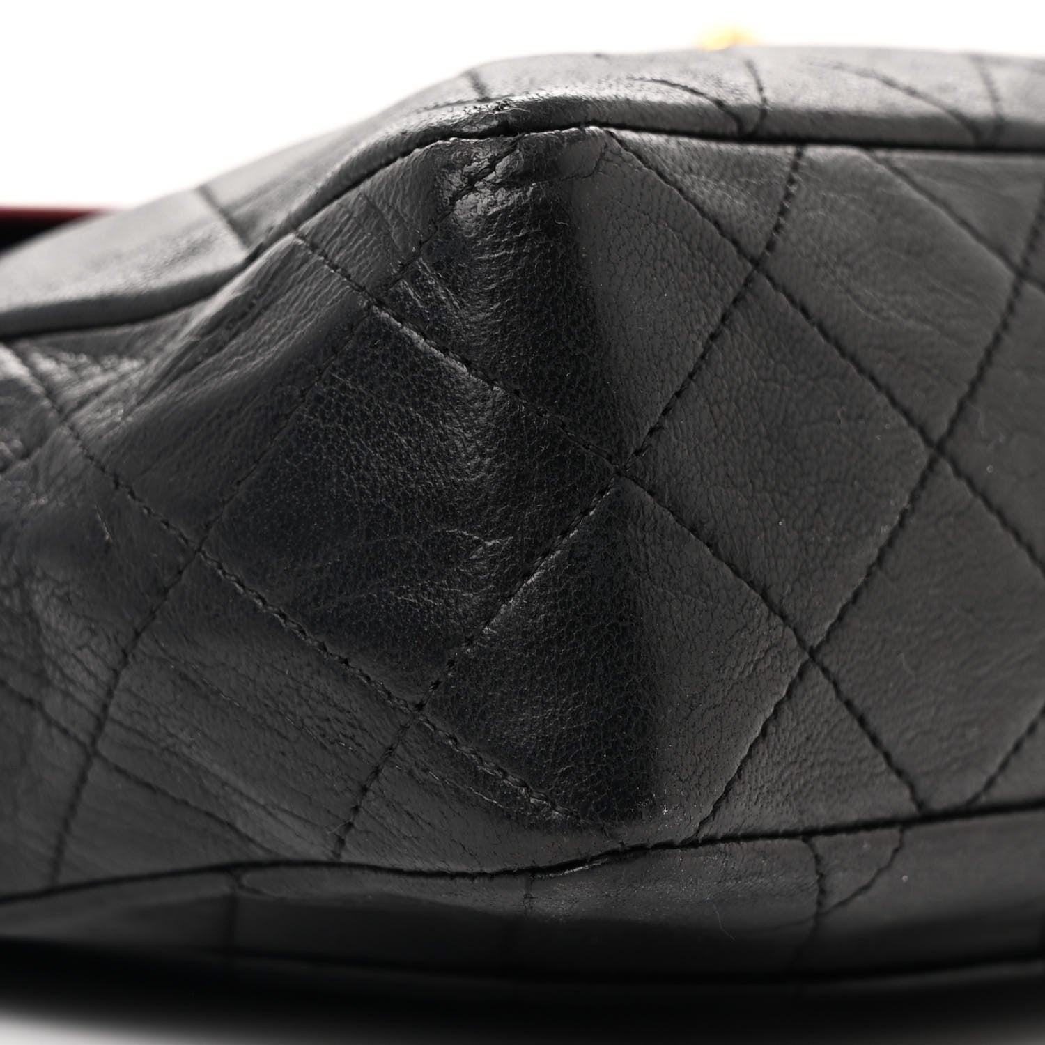 Lambskin Quilted Bi-Color Small Single Flap Black