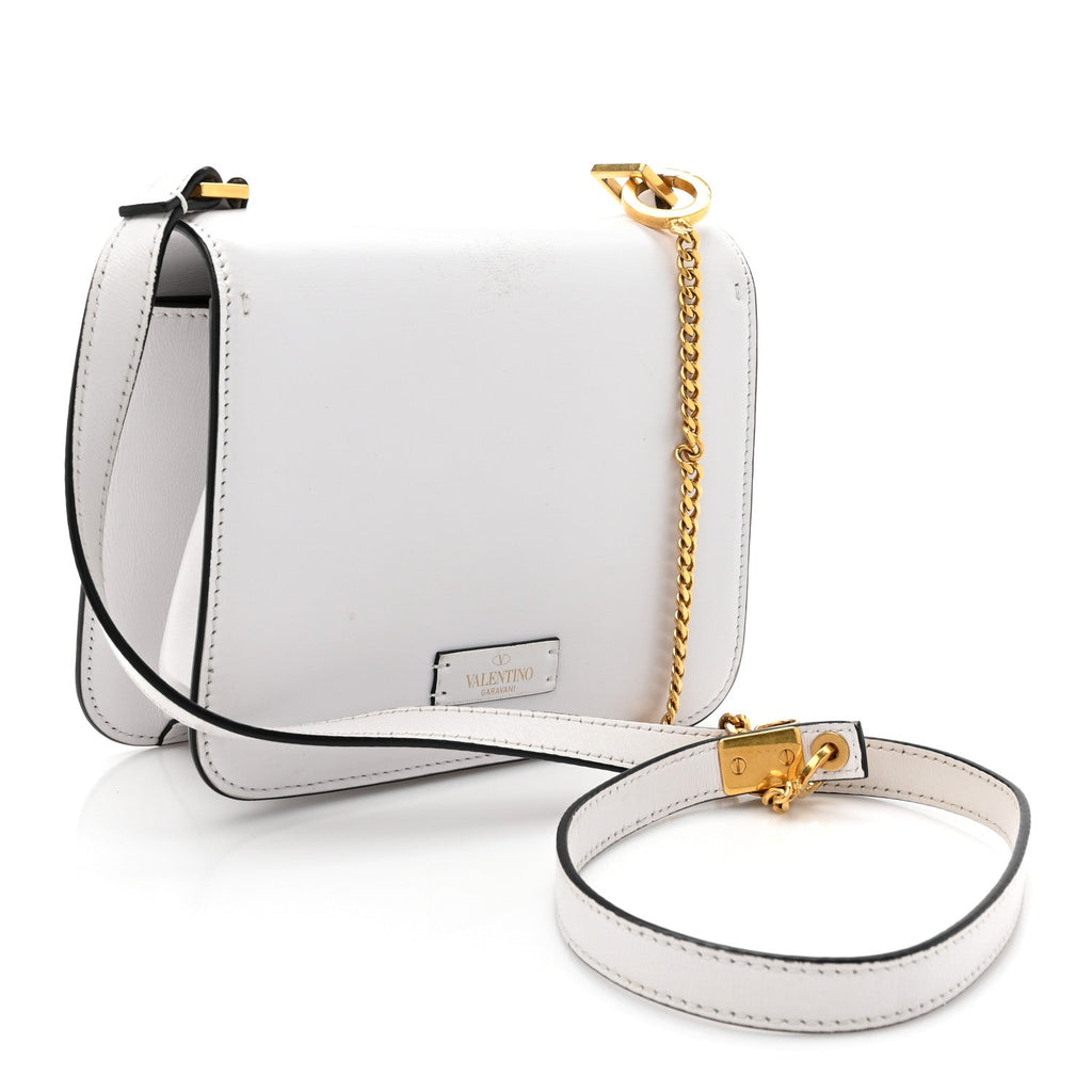 Smooth Calfskin Small VSling Shoulder Bag White