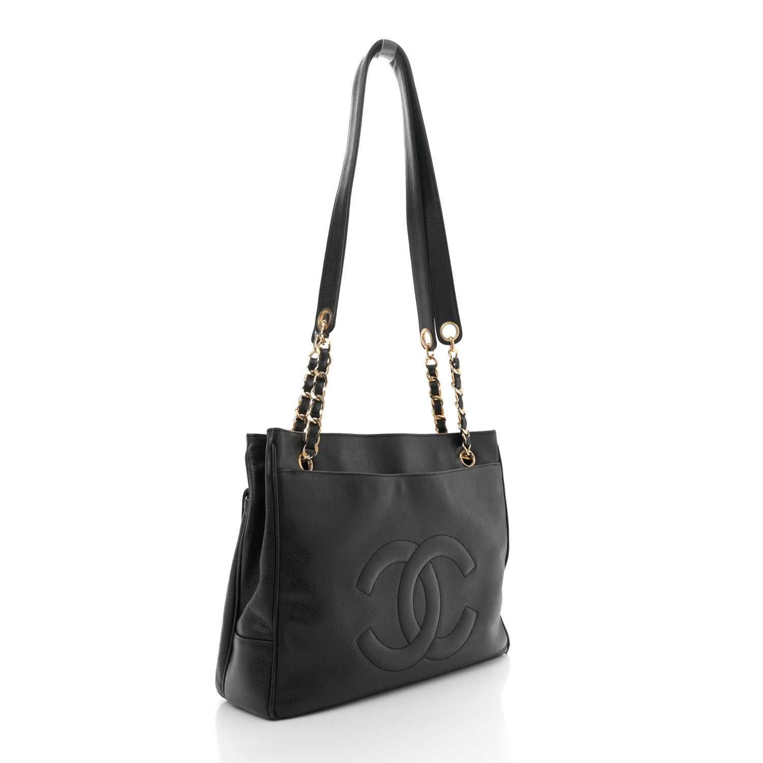 Caviar Flap Shoulder Bag Black