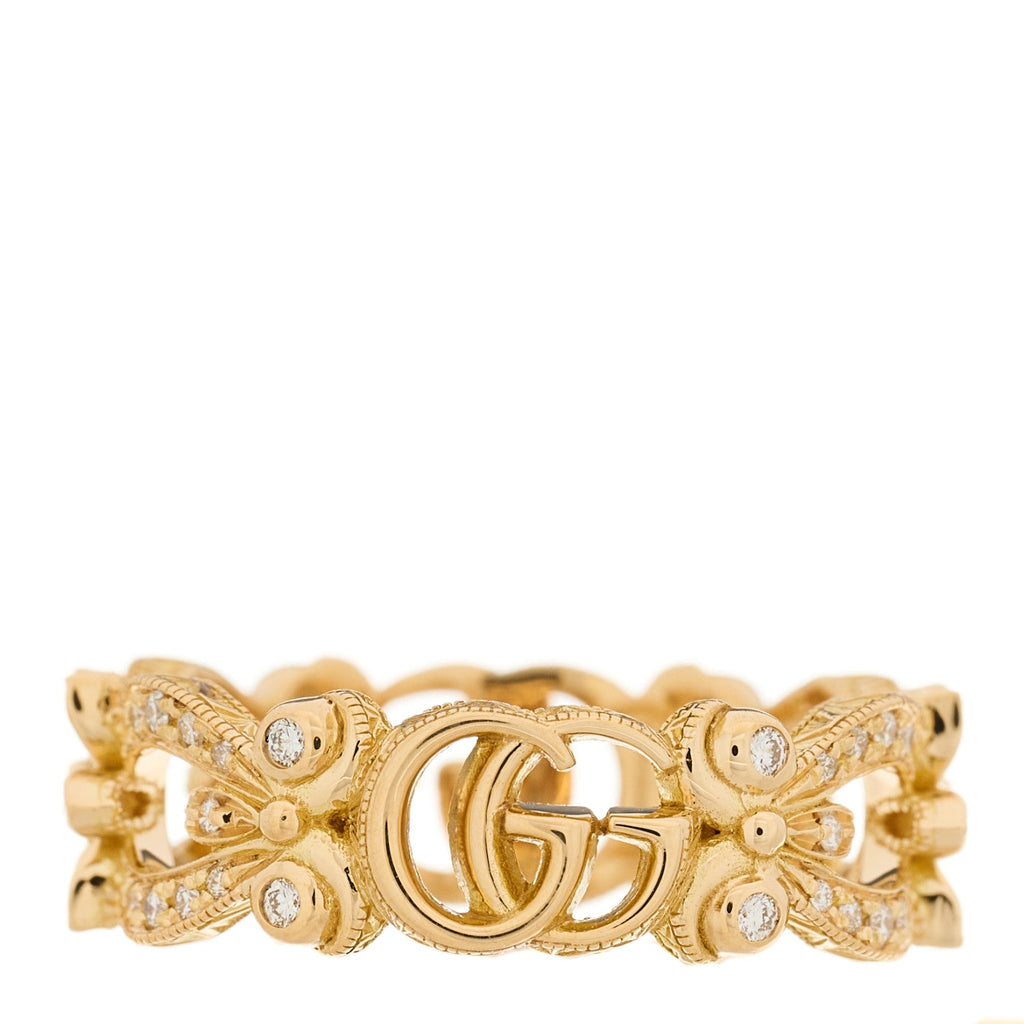 18K Yellow Gold Diamond Flora Ring 50 5.5