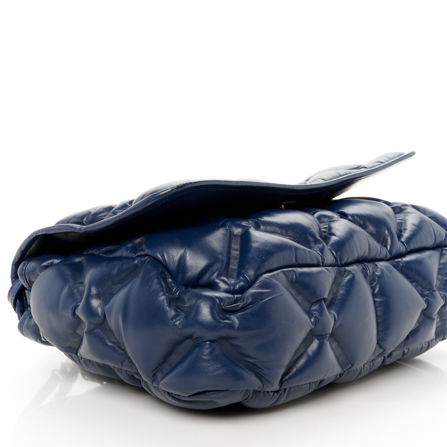 Calfskin Quilted Large Chesterfield Flap Navy