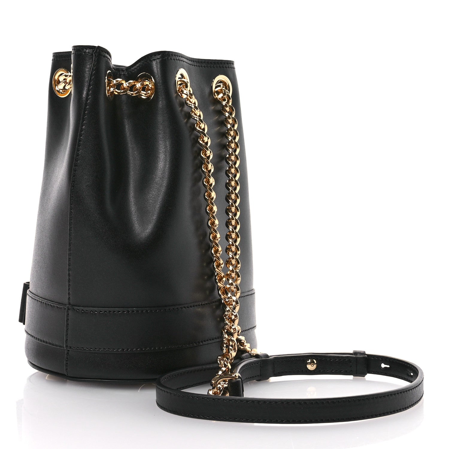 Calfskin Vara Bow Bucket Bag Black
