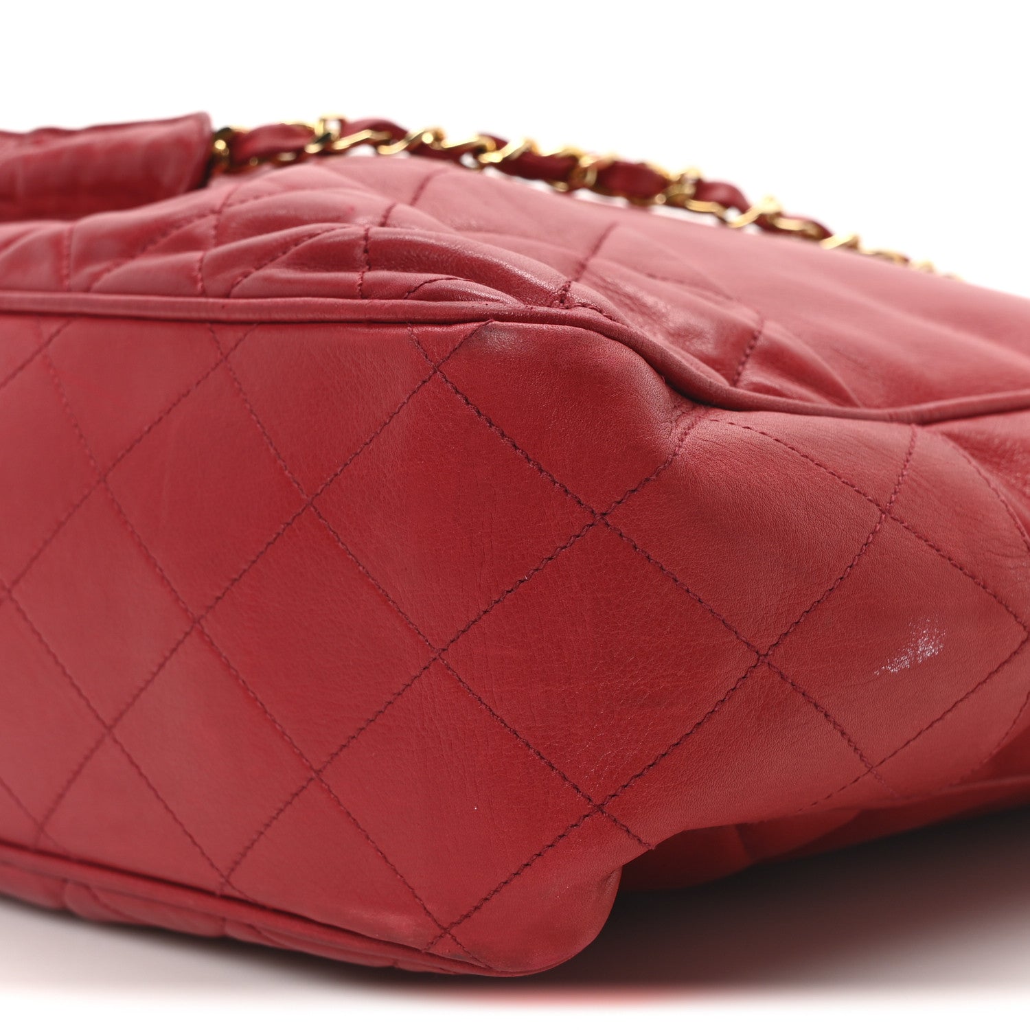 Lambskin Quilted Shoulder Bag Red