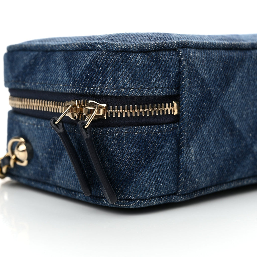 Printed Denim CC Camera Case Blue