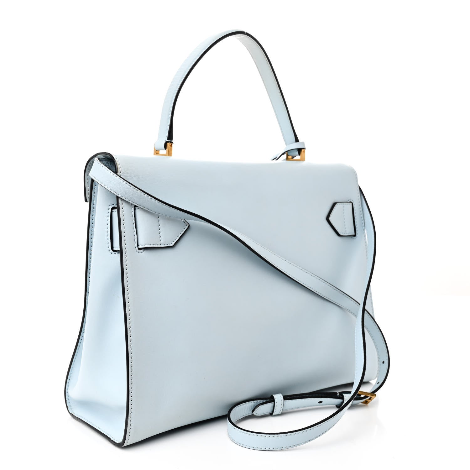 Calfskin Icon Handbag Light Blue