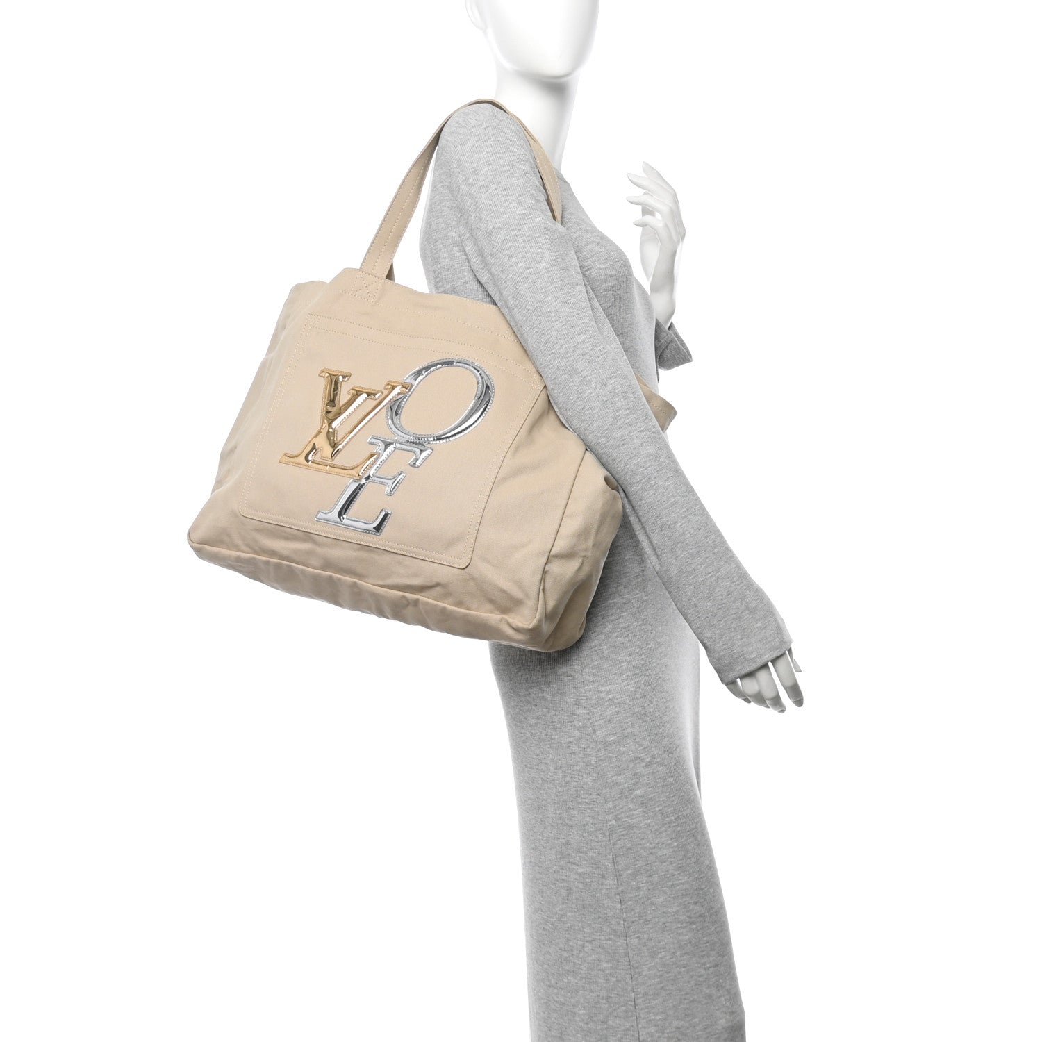 Canvas Miroir Thats Love LVOE Tote GM Beige