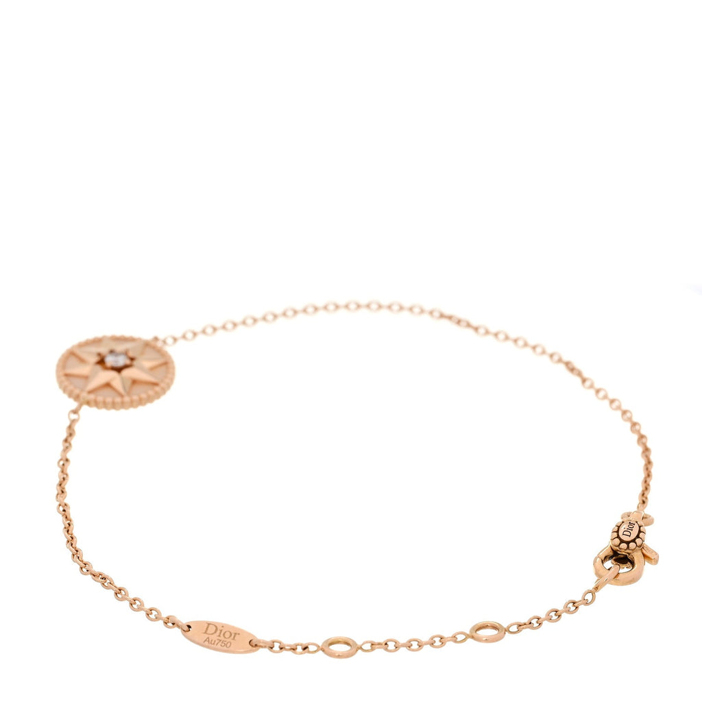 18K Rose Gold Diamond Pink Opal Rose Des Vents Bracelet